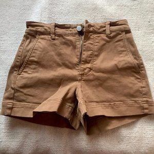 Everlane Cotton Twill Shorts in Brown Ochre size 0